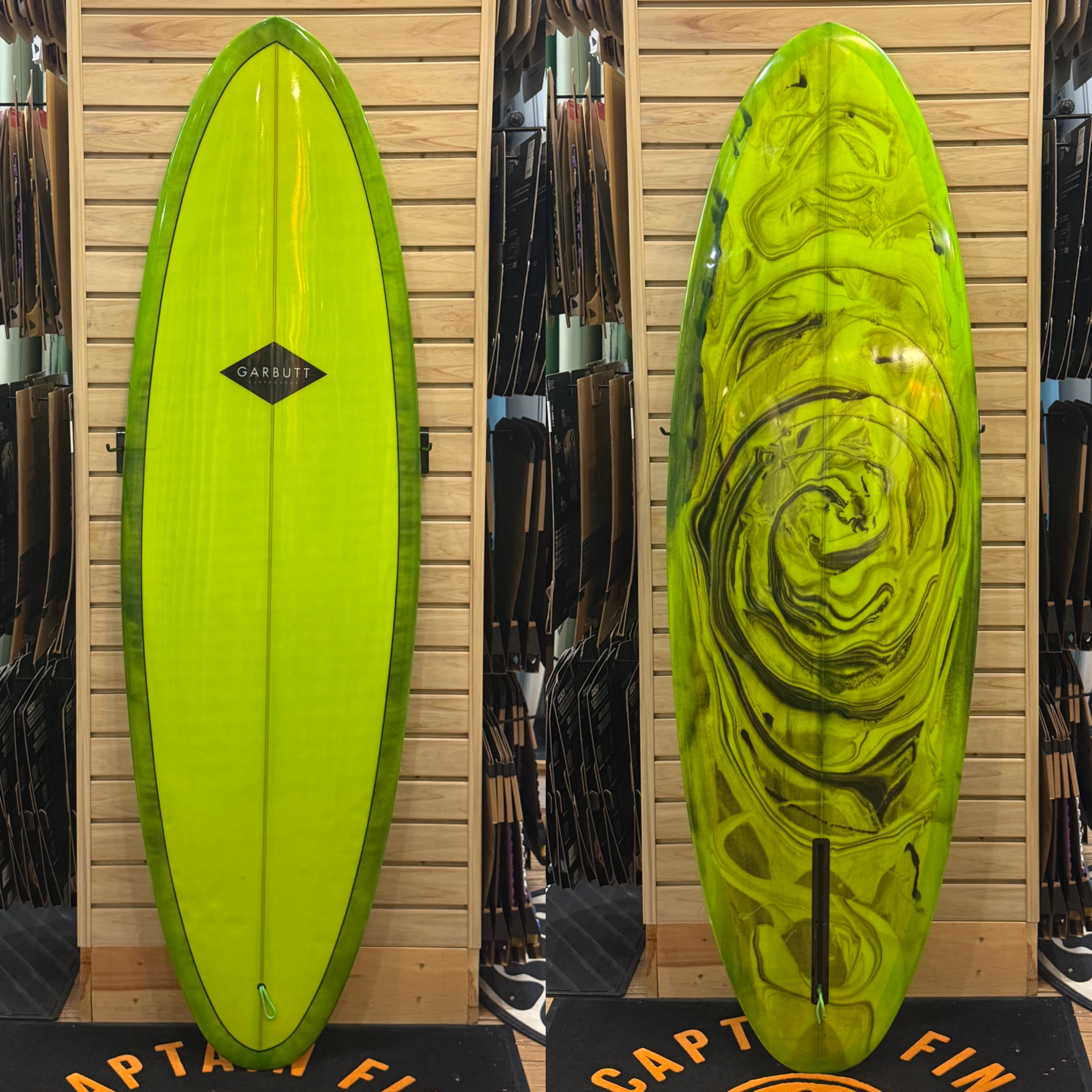 5'8 Garbutt  surfboard top photo