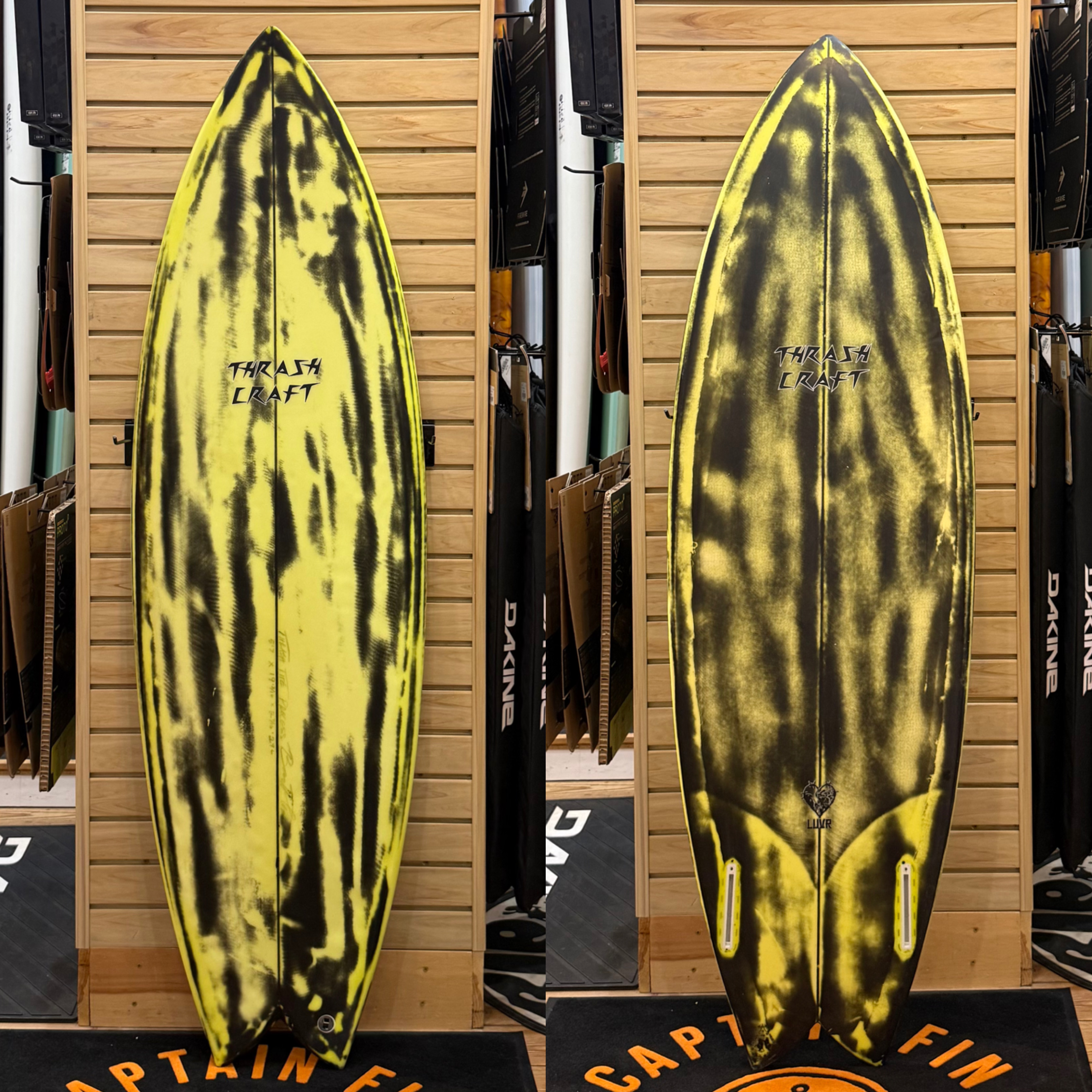 5'7 Lover (used yellow)  surfboard top photo