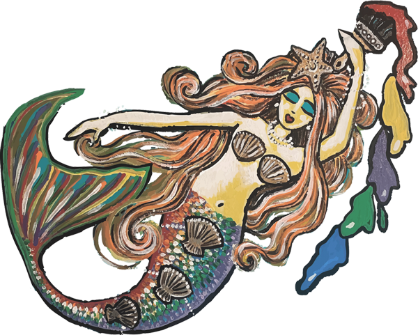 Mermaid logo painting