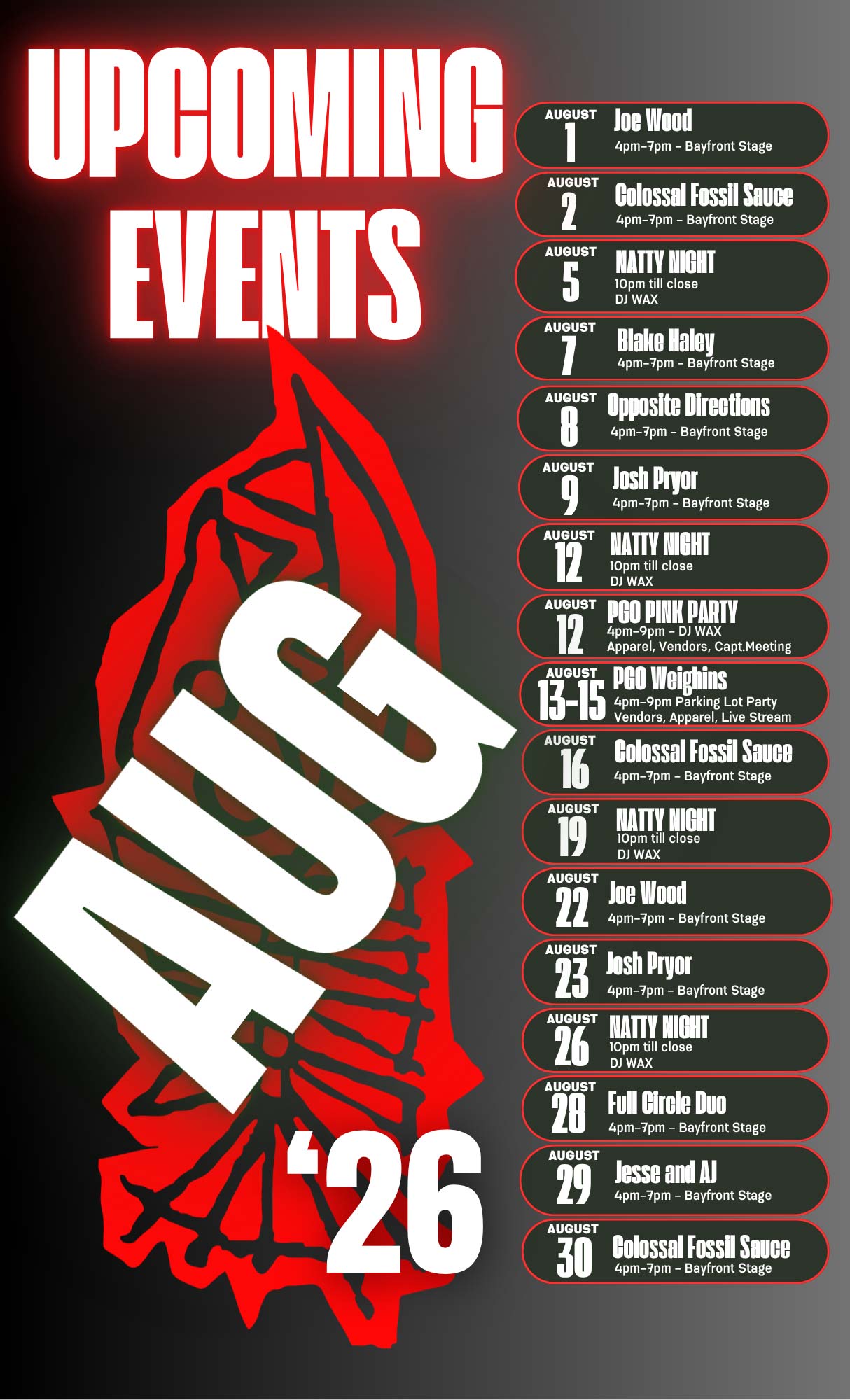August event calendar