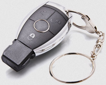 car keys on light grey background