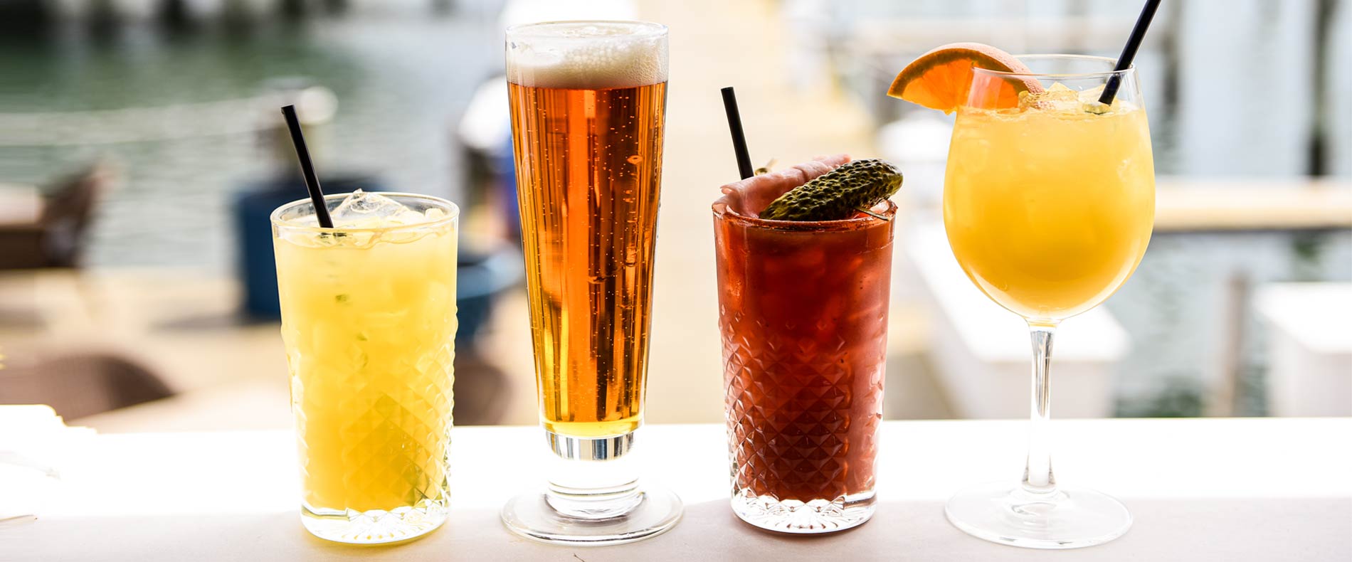 Variety of cocktails served at Micky Fins