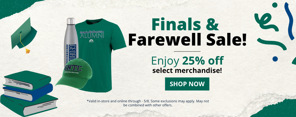 Finals & Farewell Sale - 25% off select merchandise