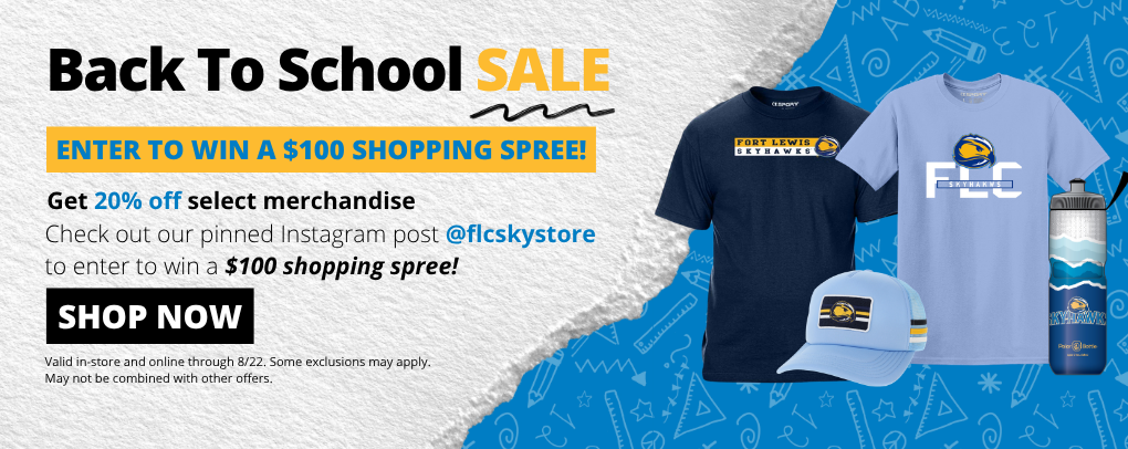 Sky Store Back To School Sale banner promoting 20% percent off select merchandise