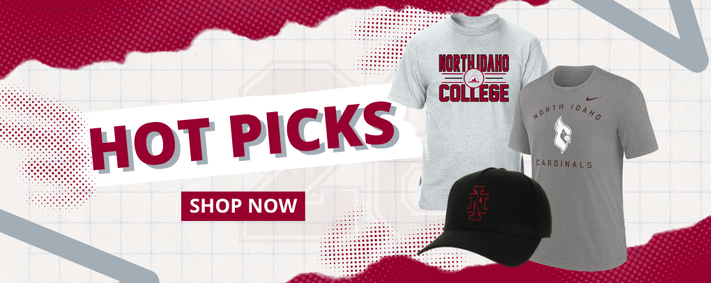 NIC Bookstore Mid/Late summer apparel banner featuring North Idaho College merchandise