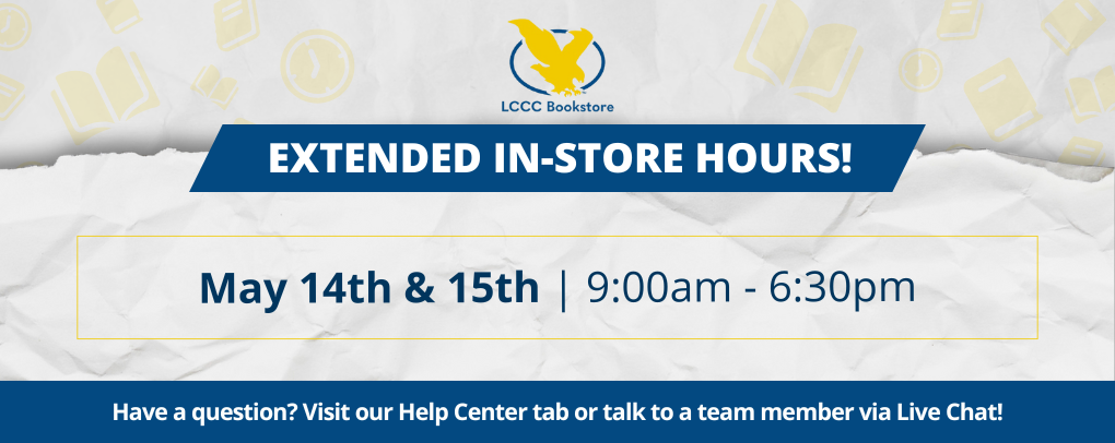 Extended Hours May 14th & 15th!