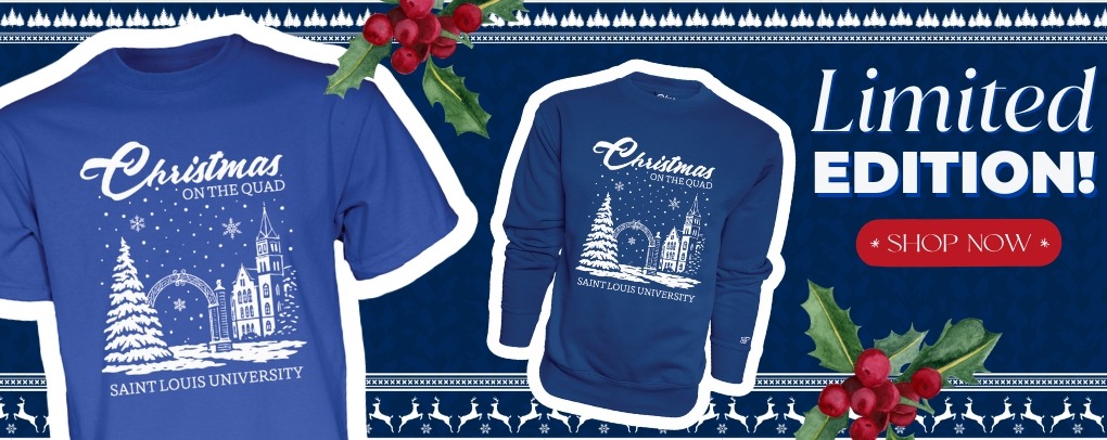 Shop today for the limited edition Christmas on the Quad Shirt and Crewneck!