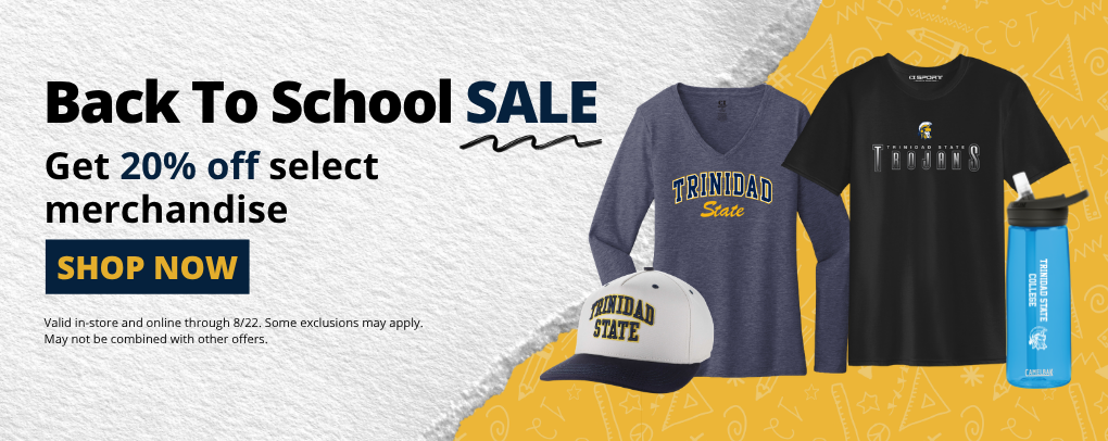 TSC Bookstore Back To School Sale banner promoting 20% percent off select merchandise