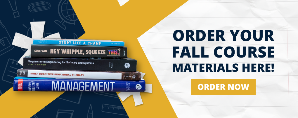 Trinidad State Bookstore Fall Course Materials Banner