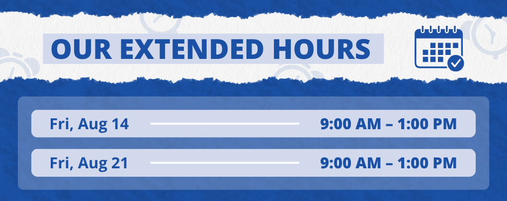 ATC Bookstore Extended In-Store Hours banner