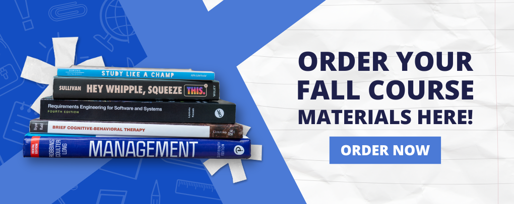 ATC Bookstore Order Your Fall Course Materials banner with Order Now button