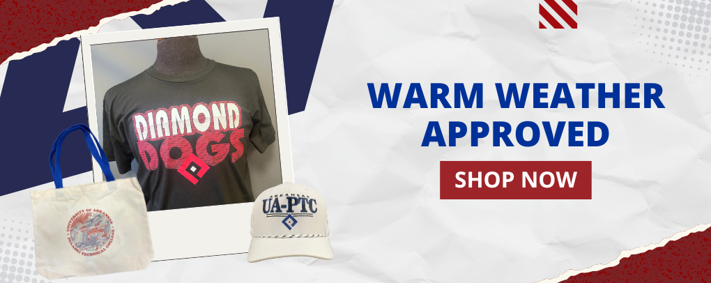 UA-PTC Bookstore late spring and early summer apparel promotion banner