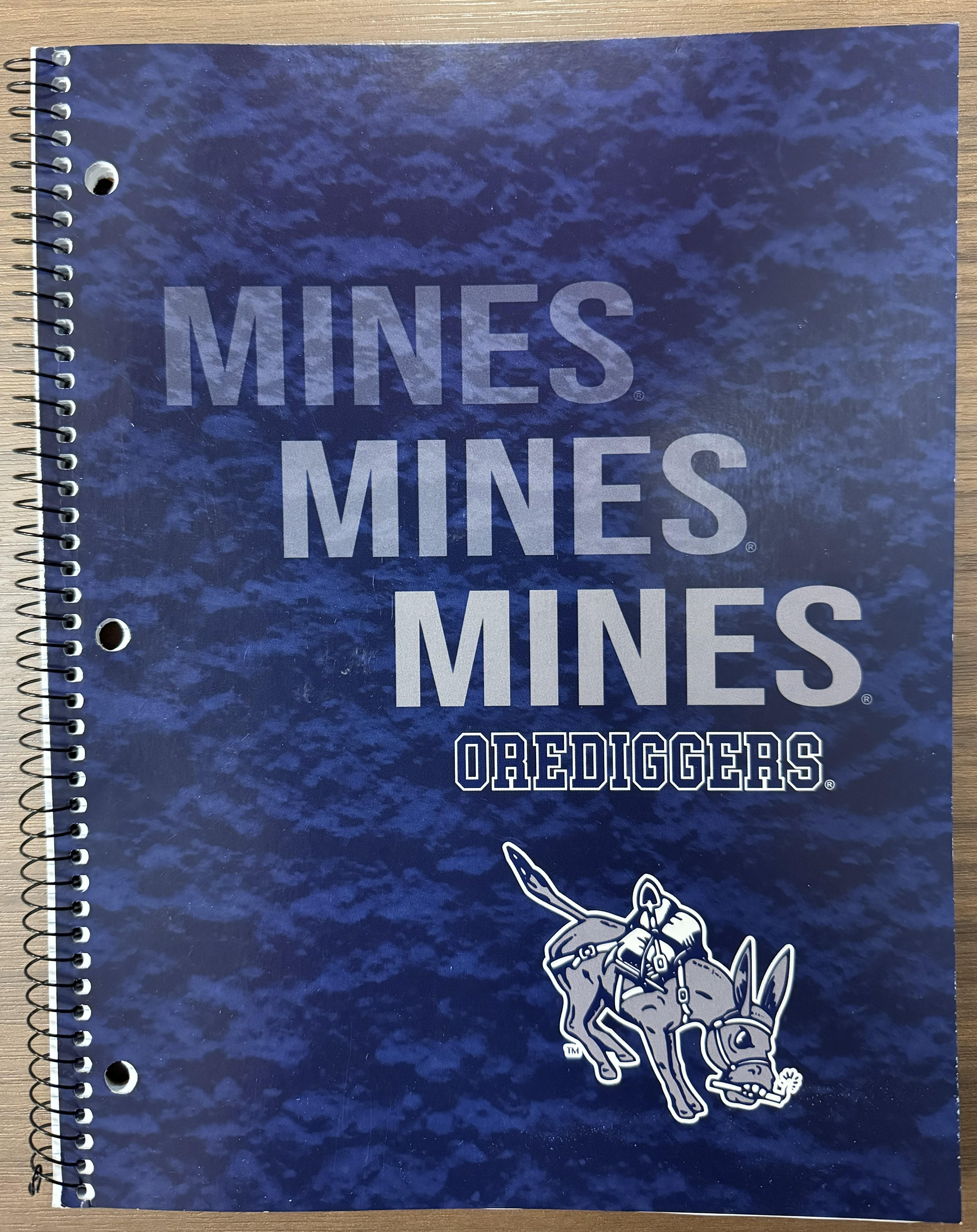 Mines Orediggers 1-Subject Notebook