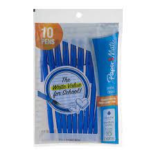 Paper+Mate Capped Ball Point Pens 10/Pck/Blue