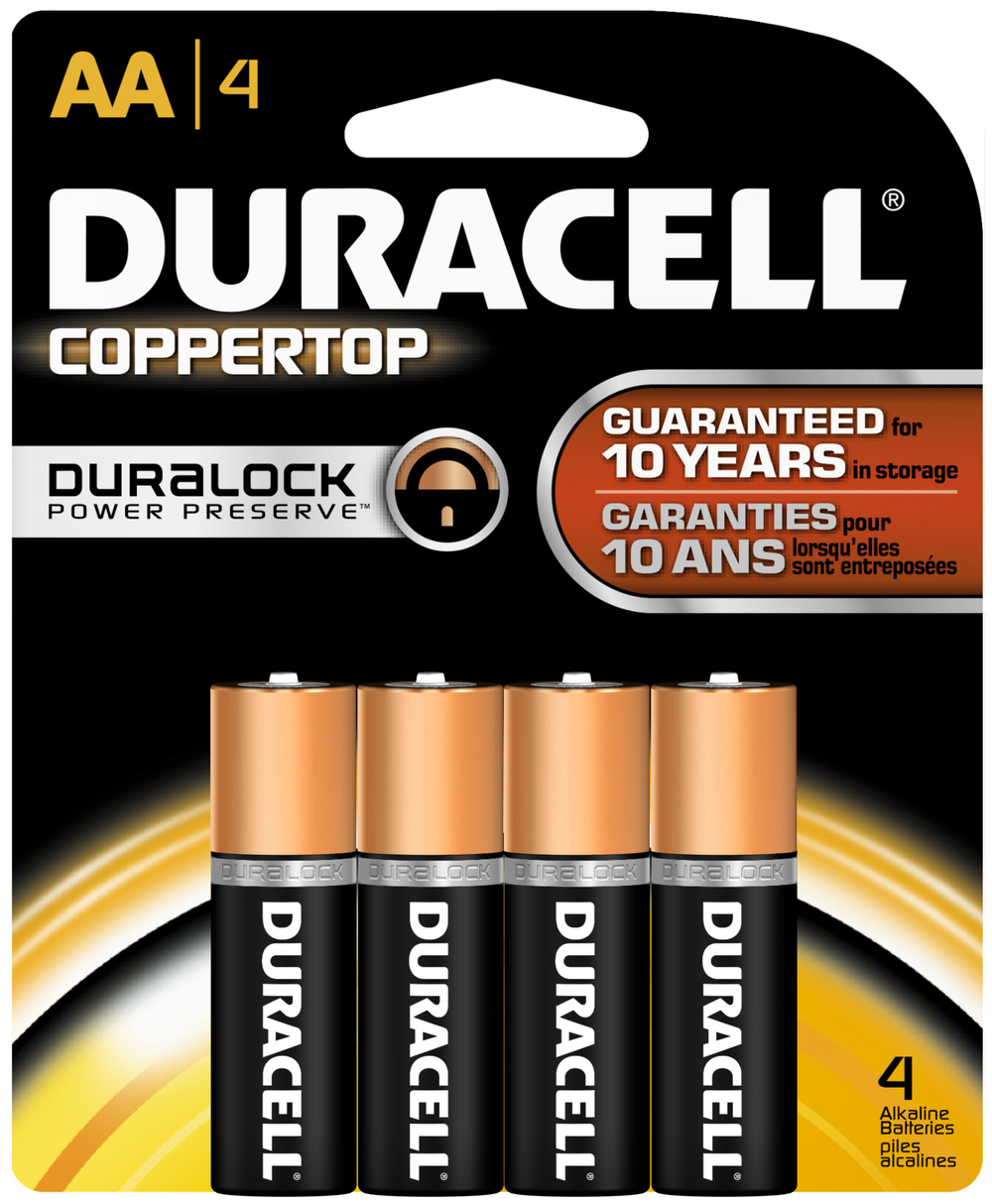 Duracell CopperTop Alkaline Batteries - AA 4Pk