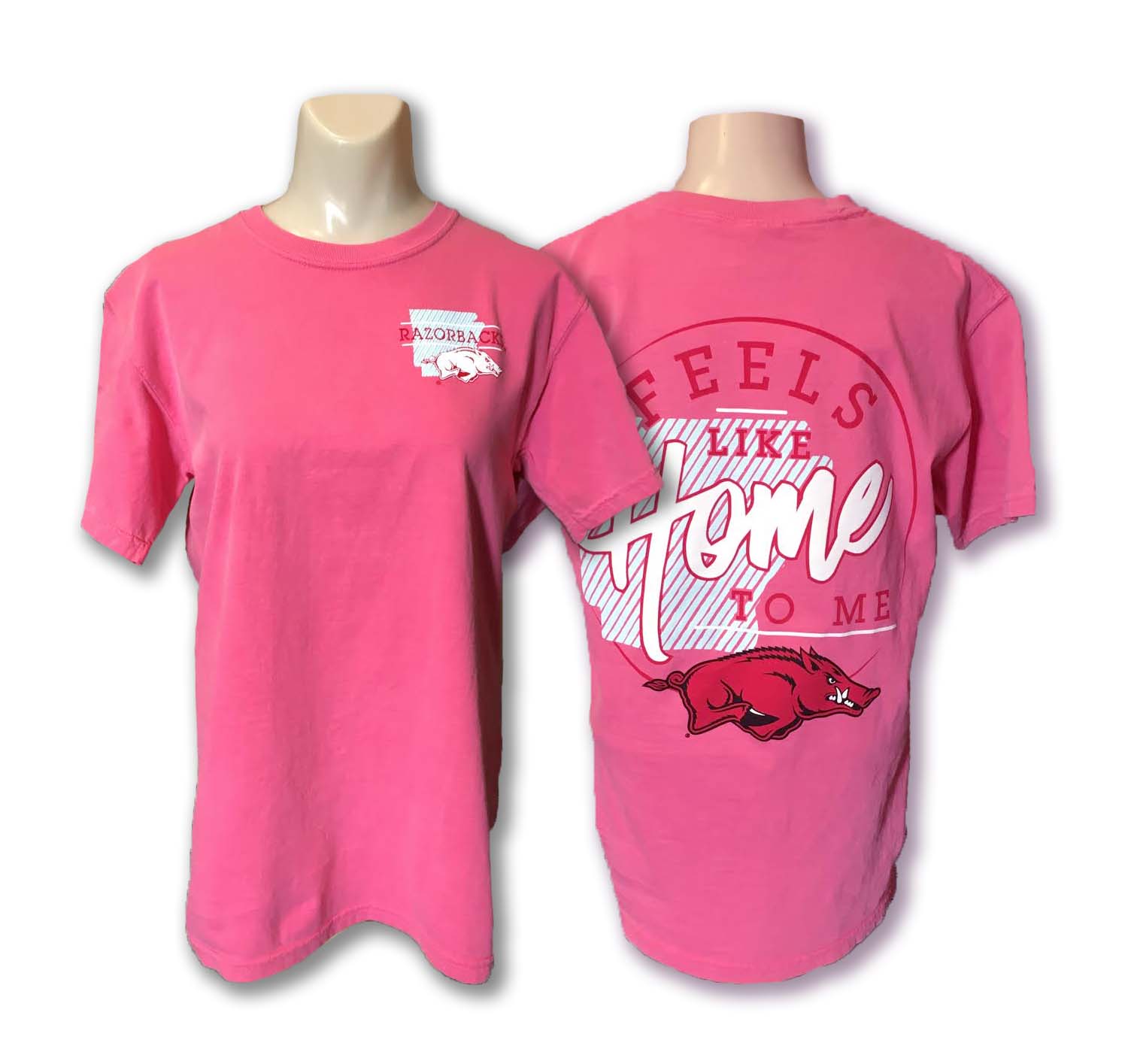 Ladies Razorbacks Feels Like Home Tees