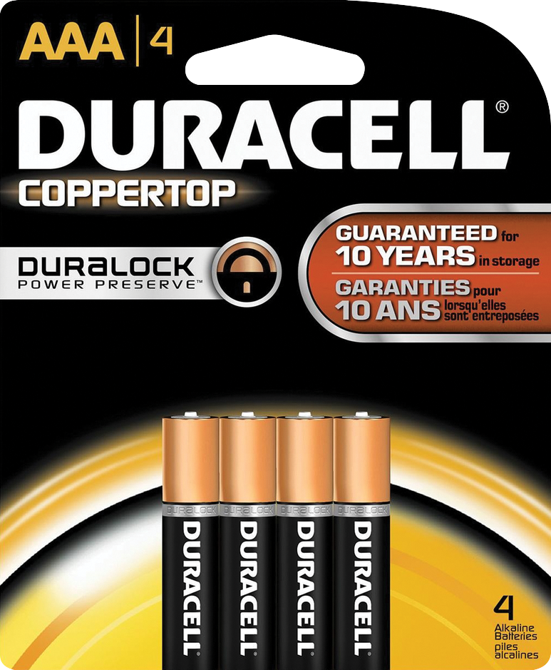 Duracell CopperTop Alkaline Batteries - AAA 4Pk