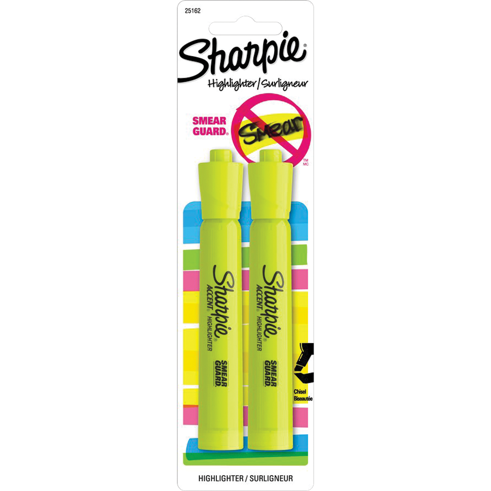 Sharpie Jumbo Tank Style Highlighter - Yellow Chisel 2Pk BP