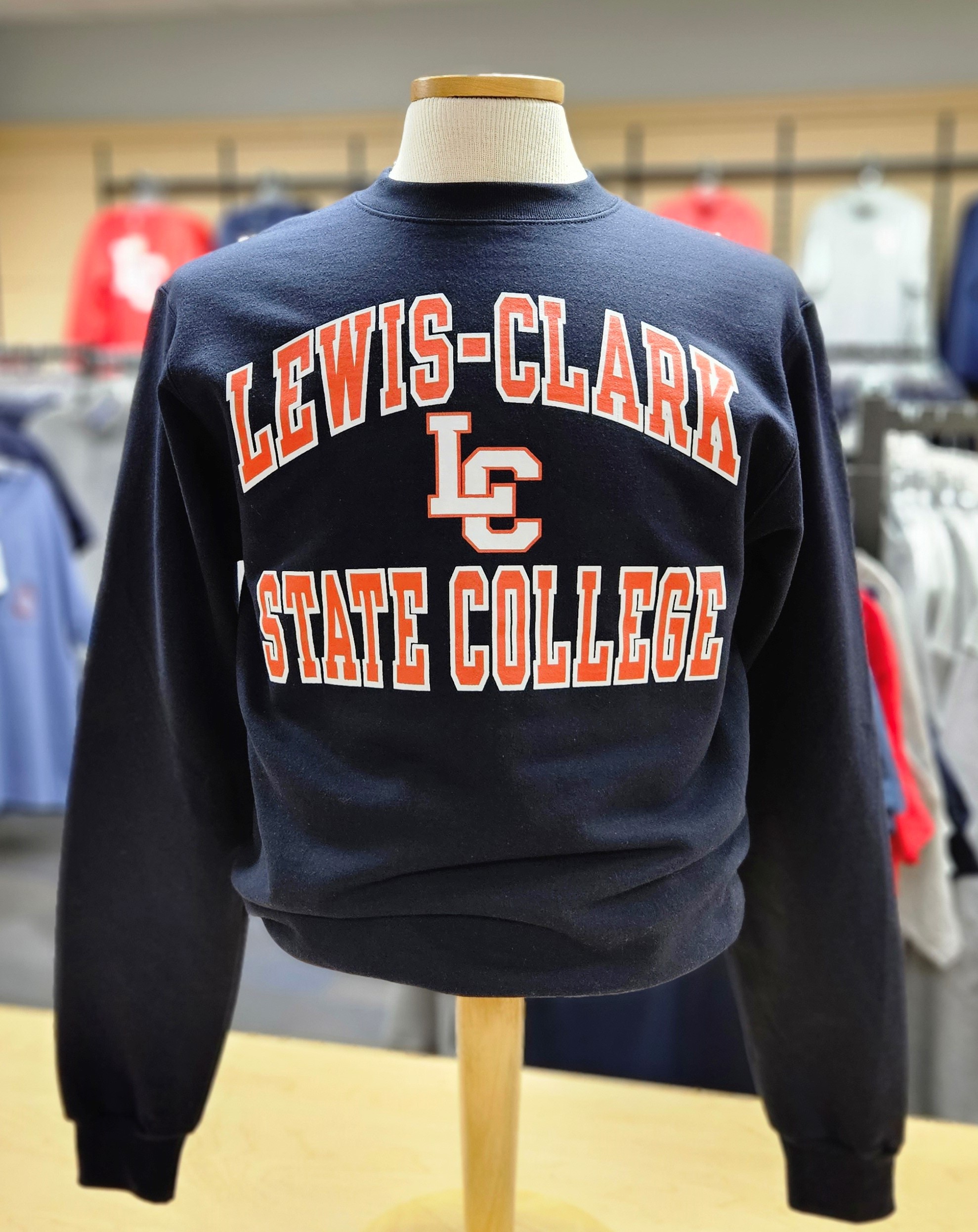 Lewis-Clark State College Navy Pullover Crew Sweatshirt