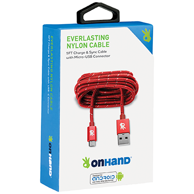 Everlasting Nylon Cable Micro-USB Connector 5ft/Red