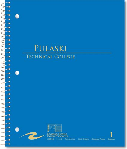 Pulaski Technical College 100 Sheet Notebook