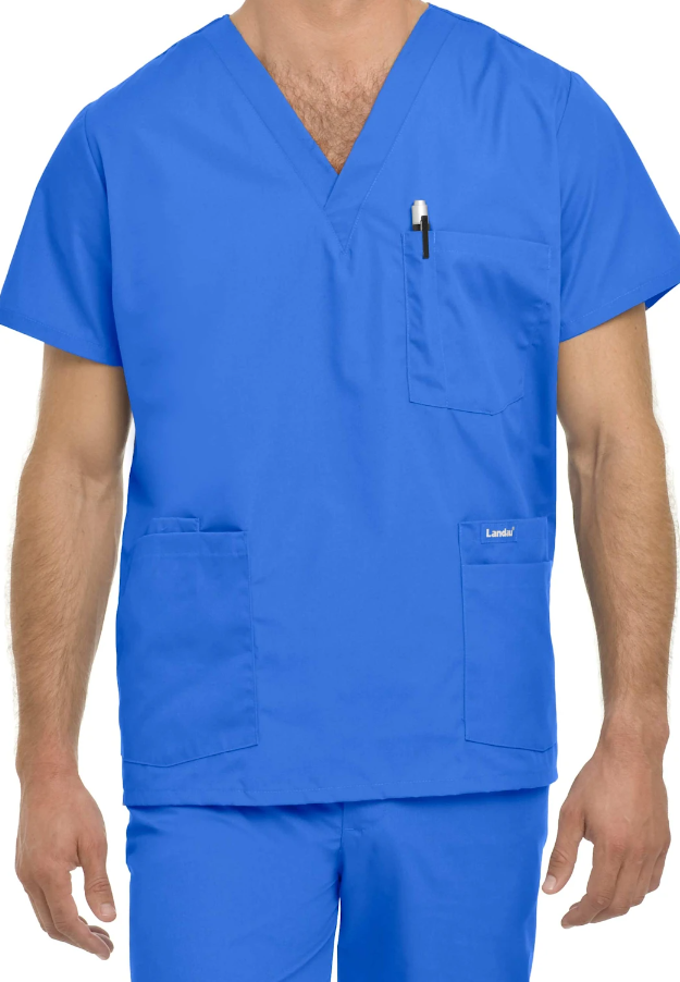 Mens V Neck Tunic Scrub Top