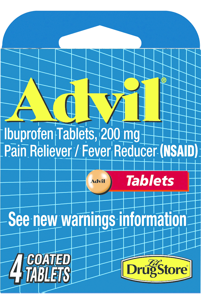 Lil' Drug Name Brand On-the-Go Pain Relief - Multi 200mg 4Ct BP Advil