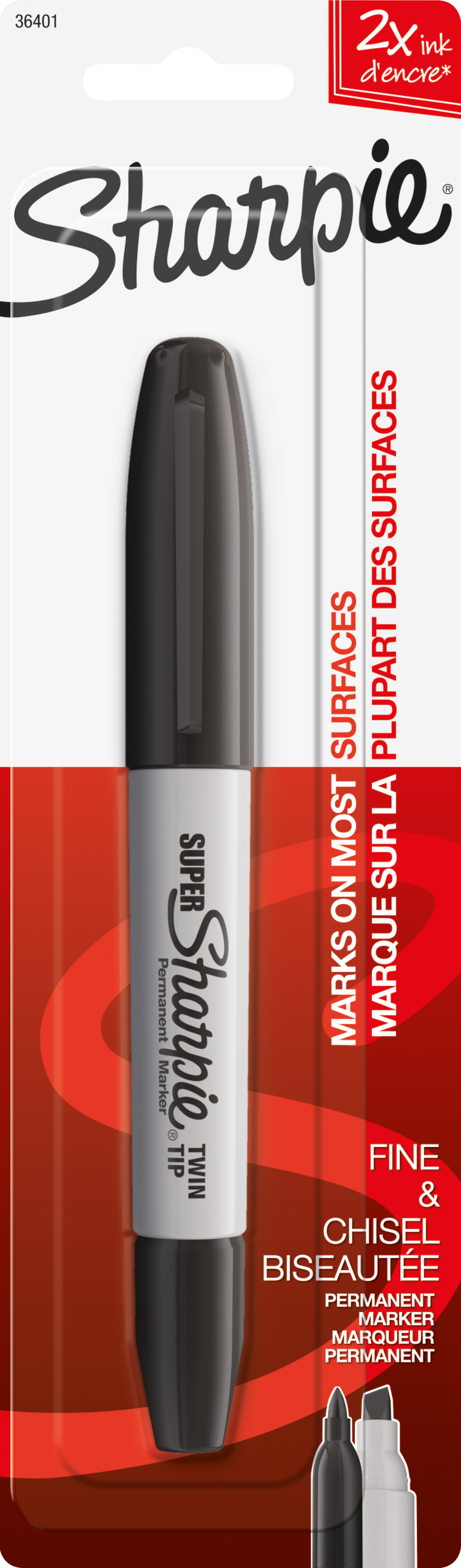 Sharpie Twin Tip Permanent Marker - Black Twin 1Pk BP Super