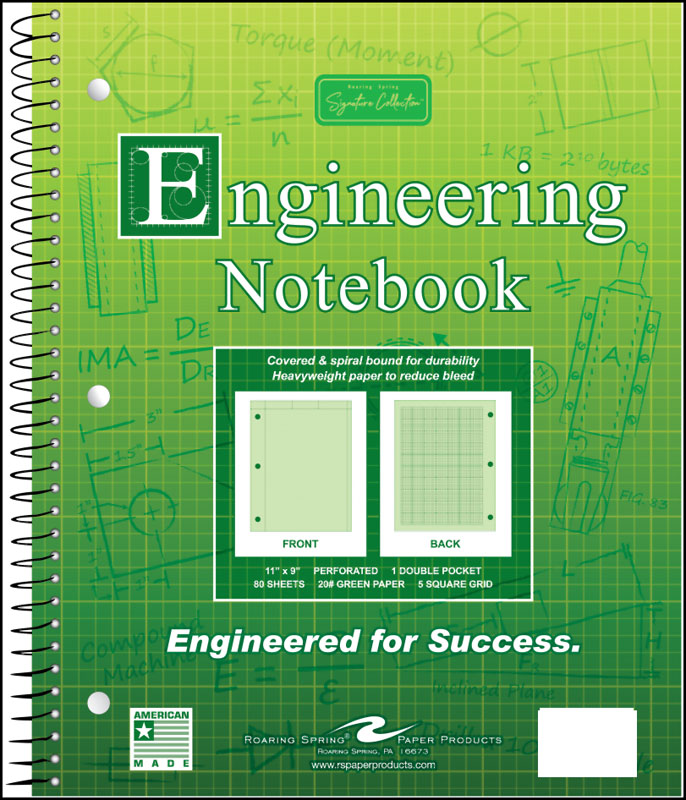Engineering Wirebound Notebook - 80 sheets (11" x 9")