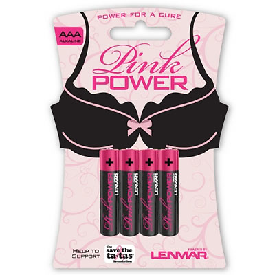Pink Power AAA Alkaline Four Pack Batteries