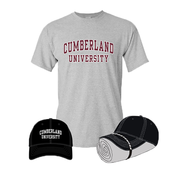 Cumberland University Tshirt and Hat Combo
