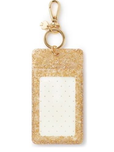 Kate Spade ID Clip, Gold Glitter