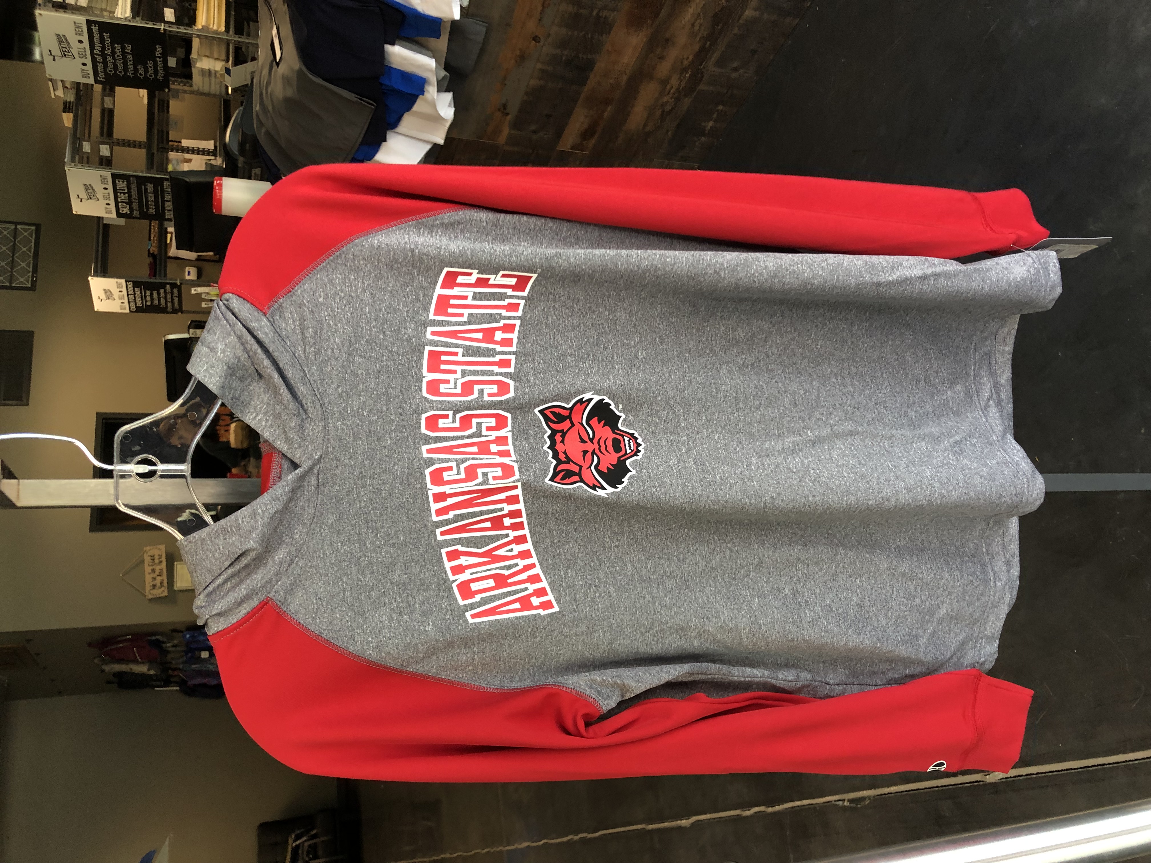 ASU-J Hoodie Grey and Red Sleeves