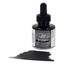 BOMBAY INDIA INKS, BLACK - 1 OZ. BOTTLE