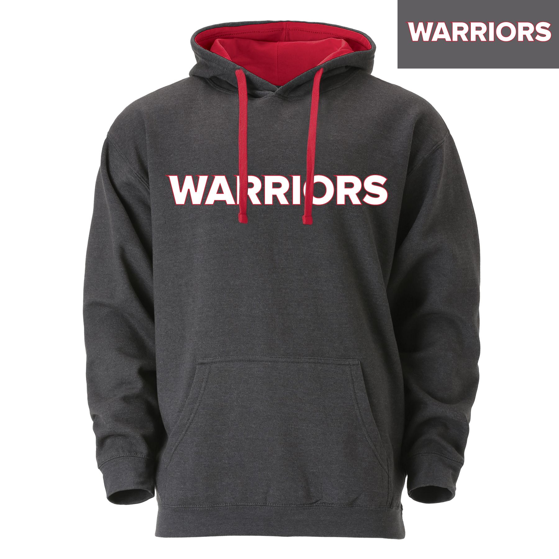 Colorblock Hooded Sweatshirt Grey/Red