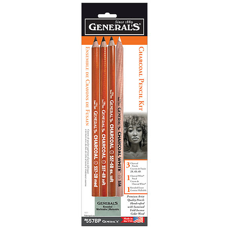CHARCOAL PENCIL KIT, 5 PIECES