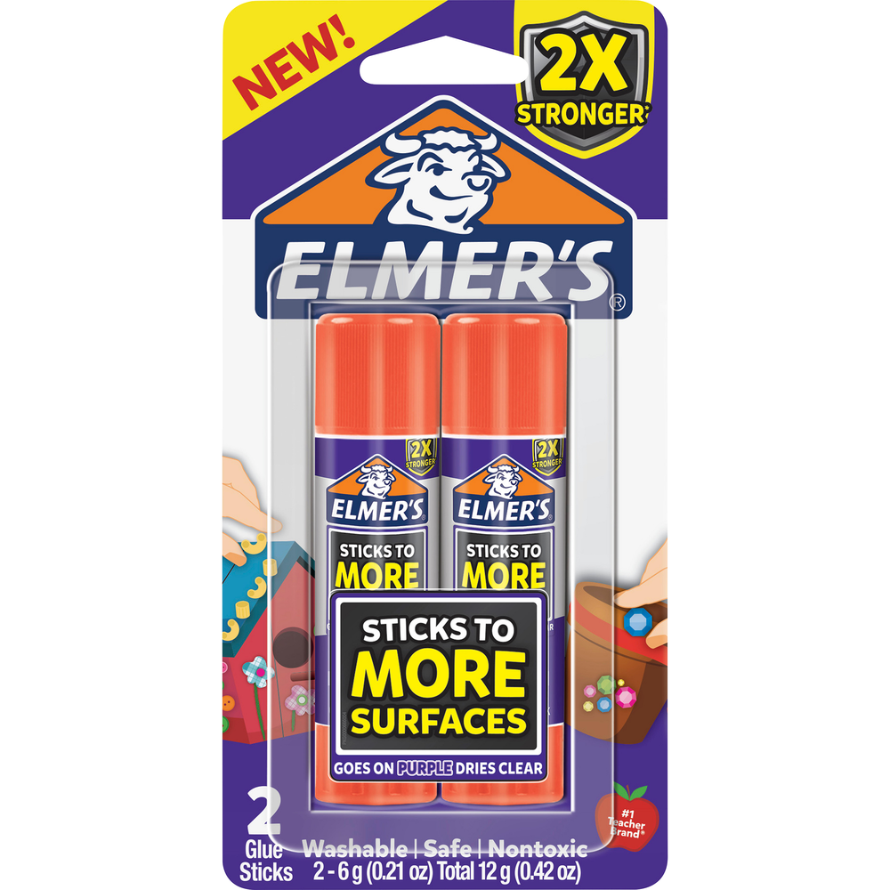 Elmer's Extra Strength Glue Stick - Purple .21oz 2Pk BP Washable