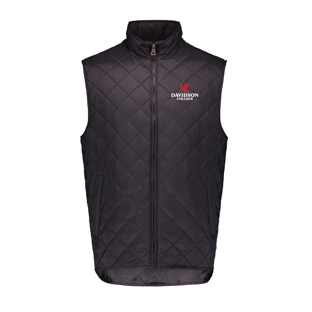 Vintage Diamond Quilt Vest - Black