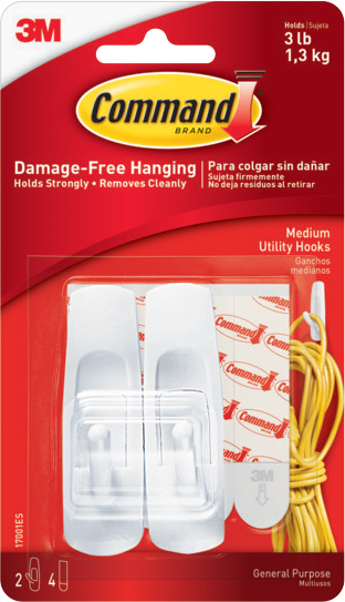 Command Adhesive Hook - White Medium 2Pk BP Utility