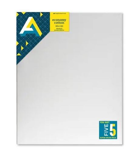 ECONOMY CANVAS SUPER VALUE PACKS, 16" X 20" 5/PKG.