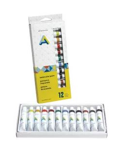 ECONOMY WATERCOLOR PAINT SETS, 12-COLOR SET - 12ML TUBES