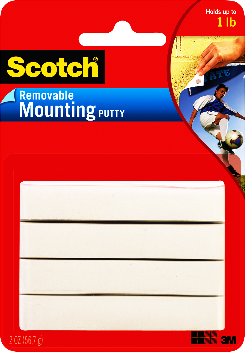 Scotch Adhesive Putty - White 2oz 4Pk BP Removable and Reusable