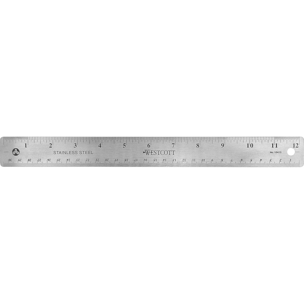 Westcott Ruler - Stainless Steel 12in Bulk
