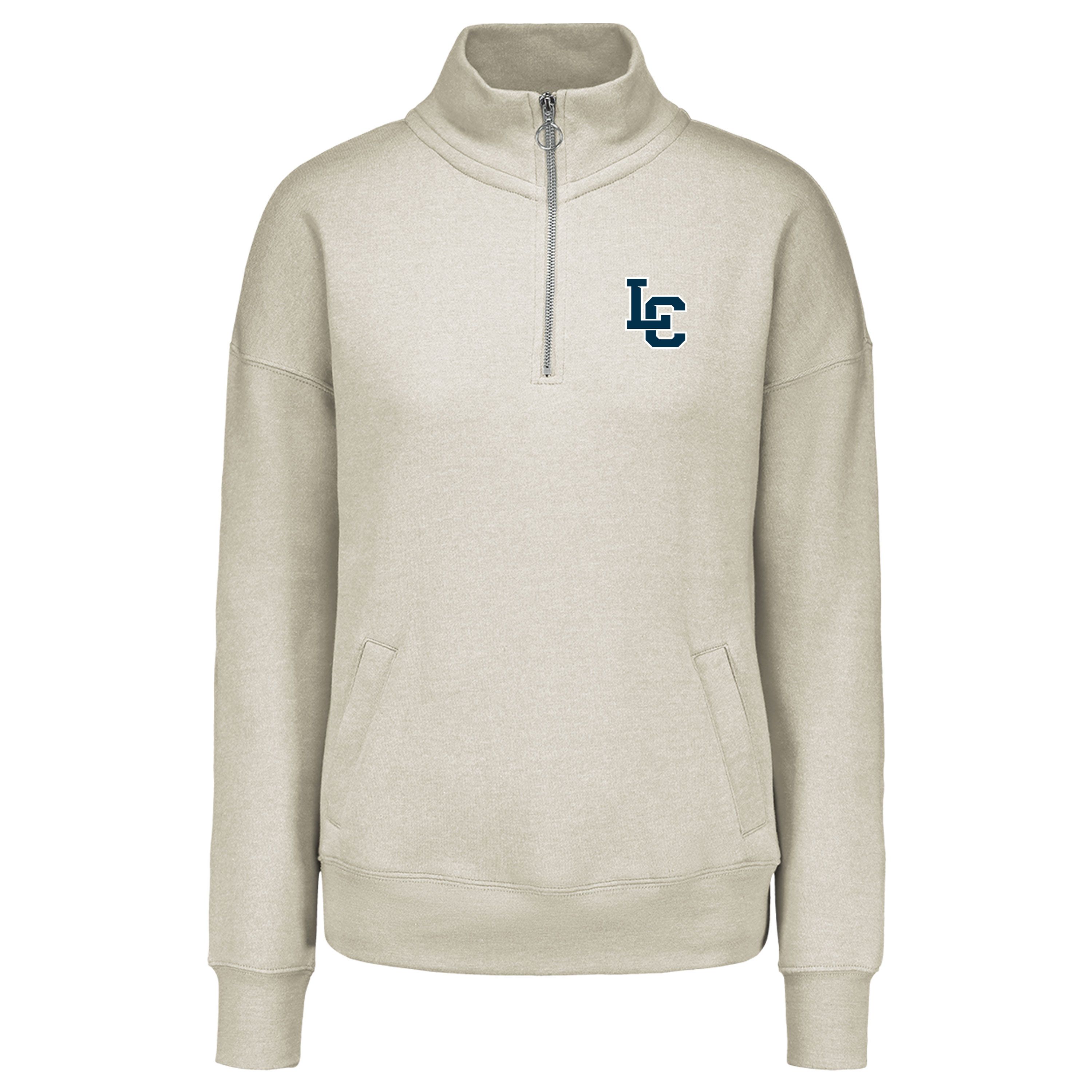 Ladies 1/4 Zip Crew Sweatshirt