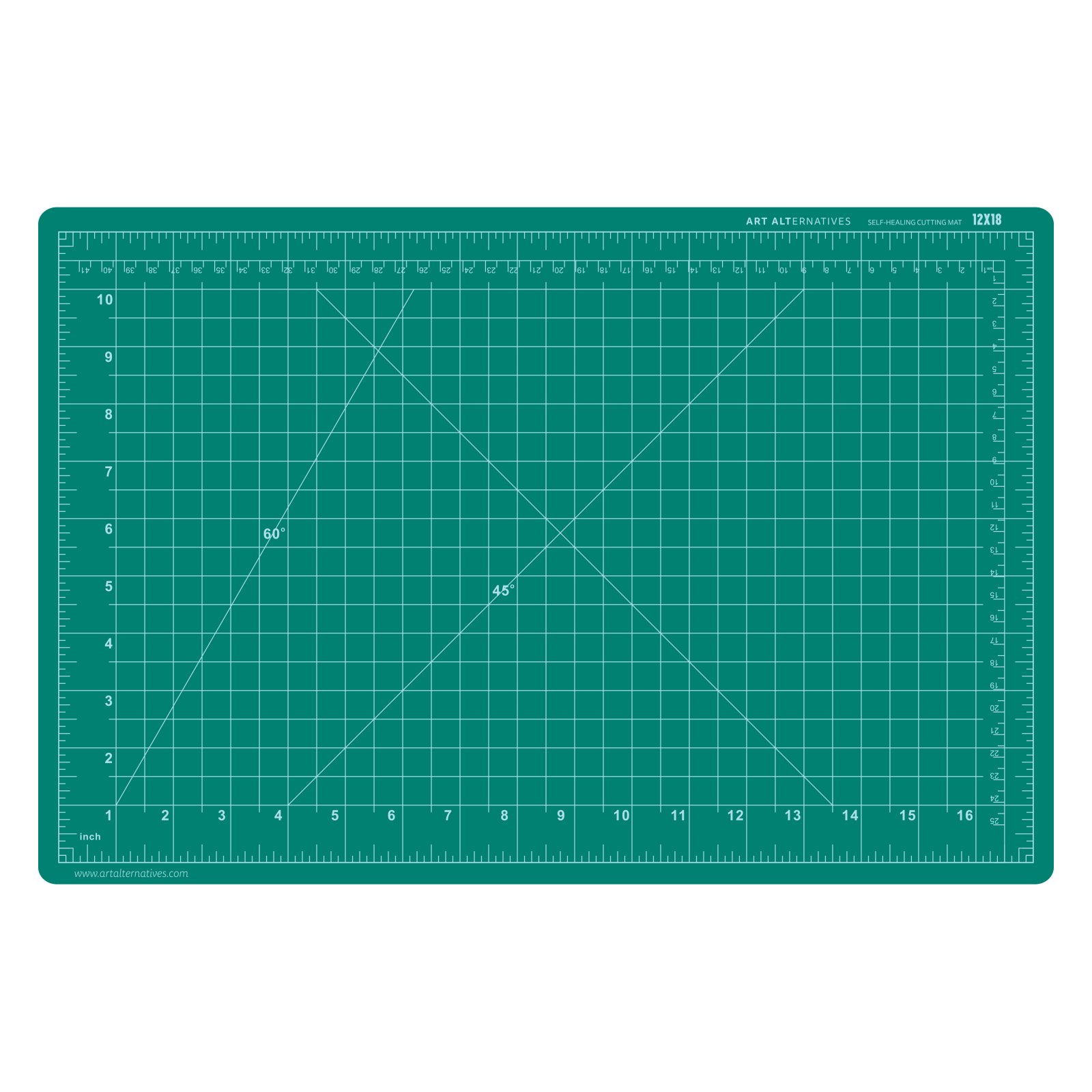 SELF-HEALING CUTTING MATS, 12" X 18" DOUBLE-SIDED GREEN/BLACK