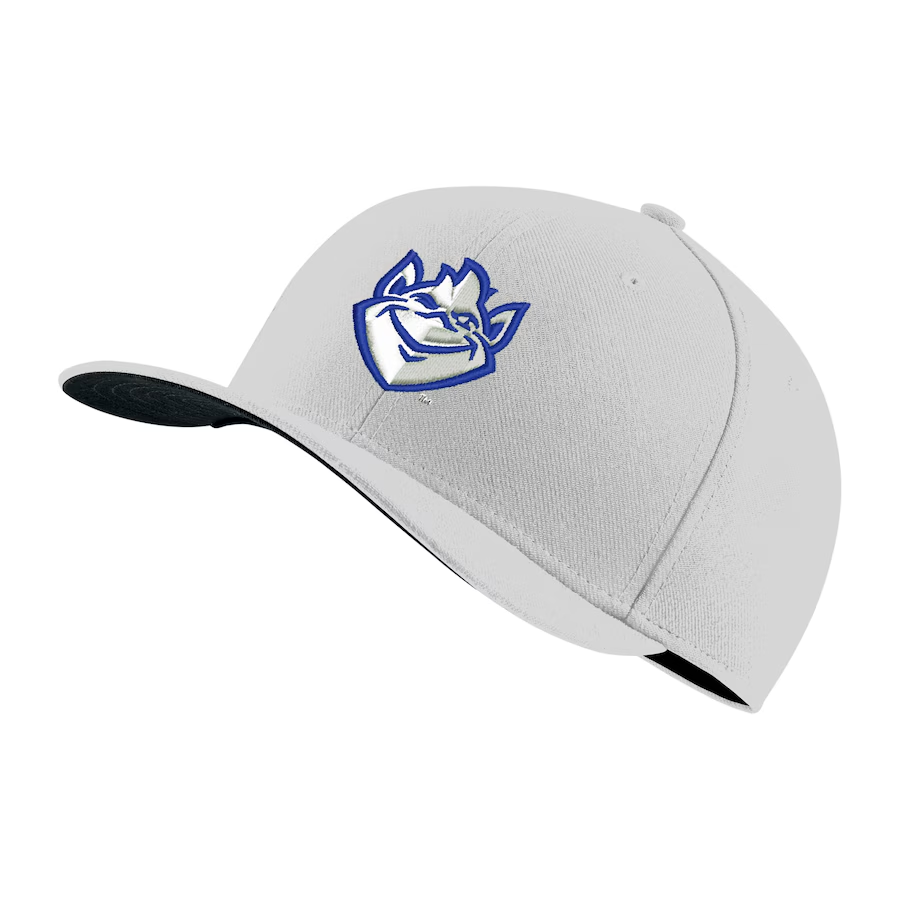 NIKE white Billikens NCAA Classic Stretch Fitted Swoosh Hat