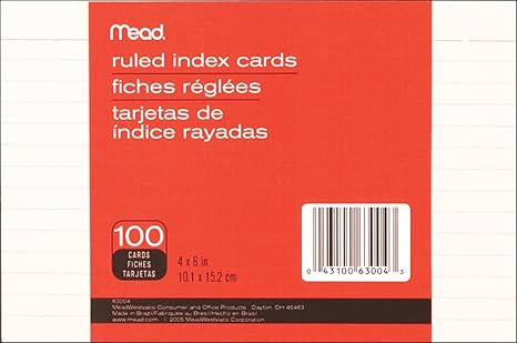 Index Cards Ruled 4x6