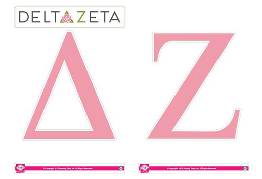 DELTA ZETA JUMBO LETTER DECALS