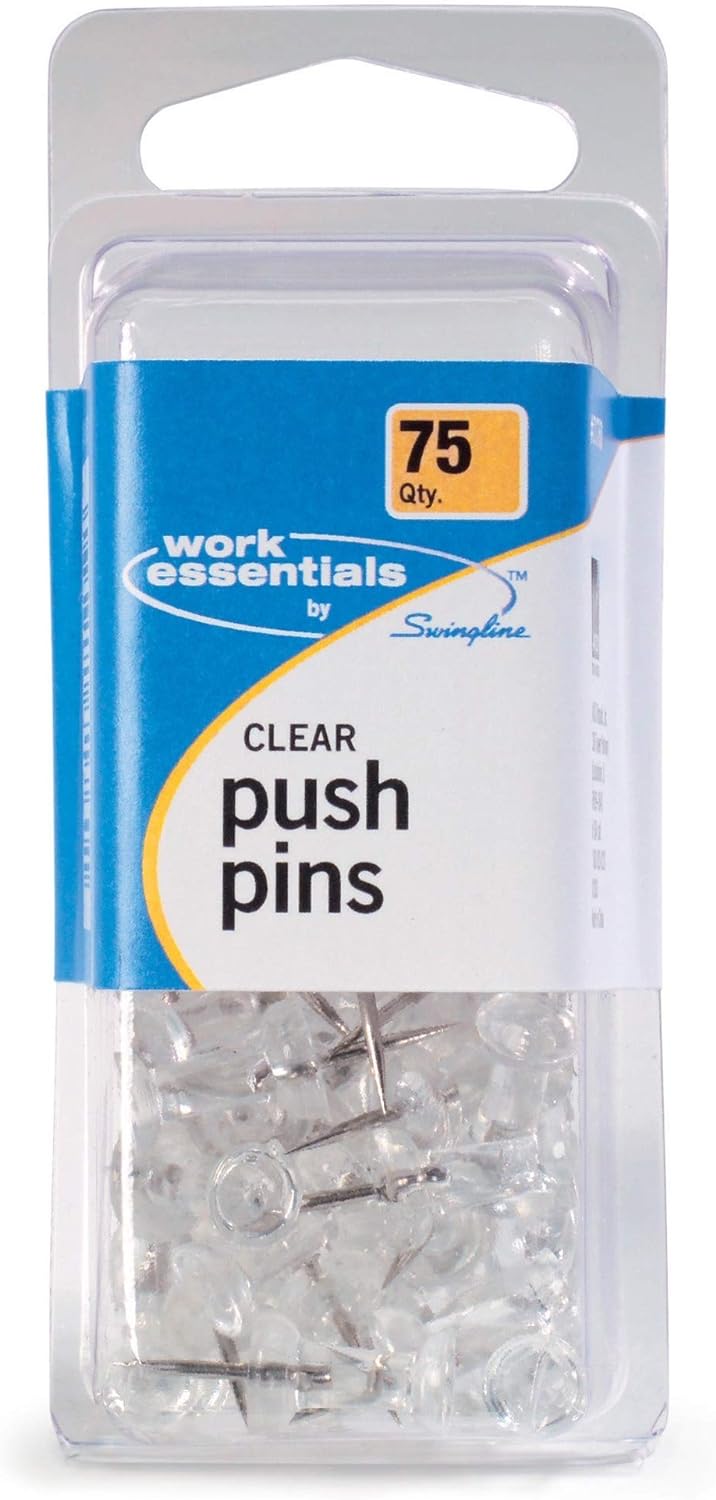 ACCO 75 Clear Push Pins