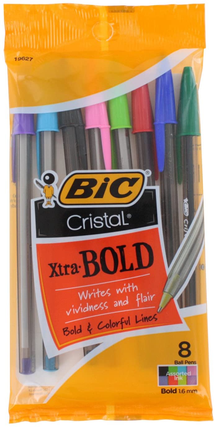 BIC Cristal Xtra Bold Ball Point Pens - Assorted